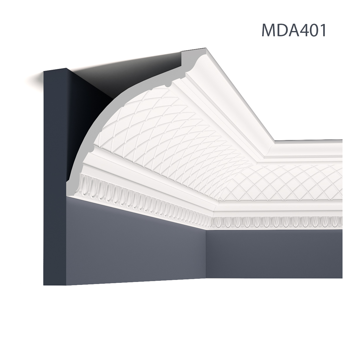 Cornisa decorativa mda401, 200 x 14.5 x 16.5 cm, mardom decor 
